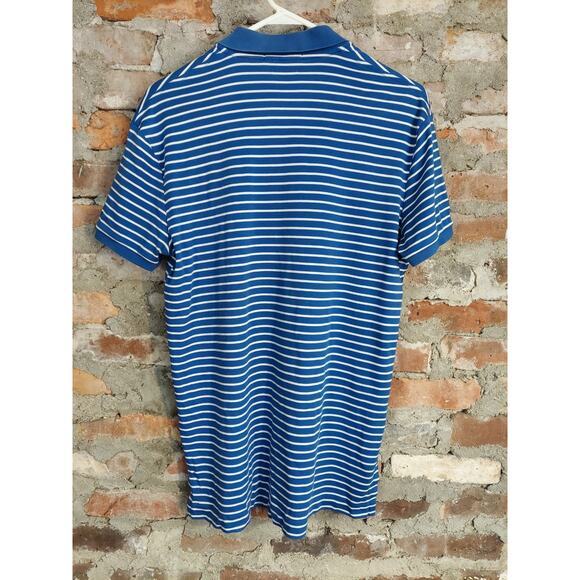 Polo by Ralph Lauren Shirt Mens Sz M Logo Embroidered Polo Blue Stripe Pony Rp - Picture 3 of 3